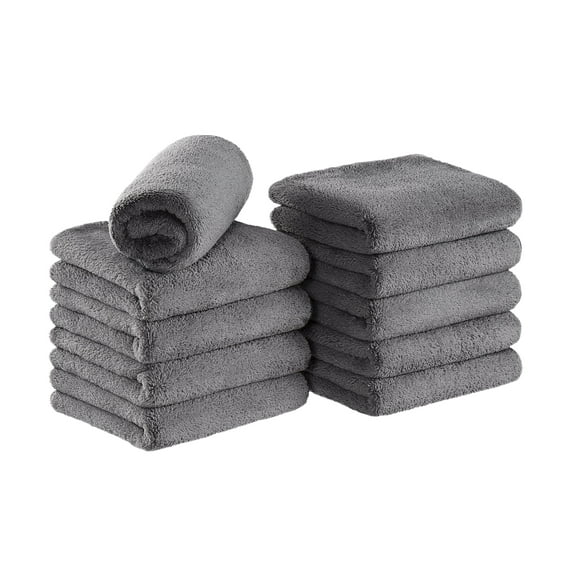 Arkwright Microfiber Bleach-Safe Salon Towels - Soft Coral Fleece - 16 x 27 in - (Pack of 10) Grey