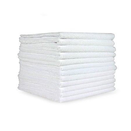 Arkwright Microfiber Cleaning Cloths (12 Pack), 12x12 in., 300 GSM, Reusable Multi-Purpose Cloth, White