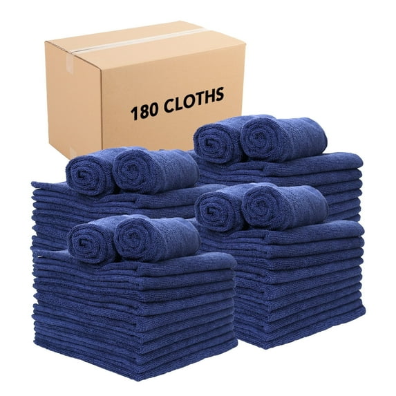 Arkwright Microfiber Cleaning Cloths (Case of 180, 16x16), Reusable, Navy