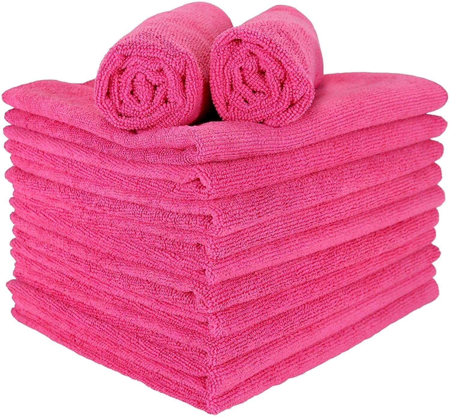 Arkwright Microfiber Gym Towels - Soft Quick Dry Hand Towel - 16 x 27 in. - (12 Pack) Hot Pink
