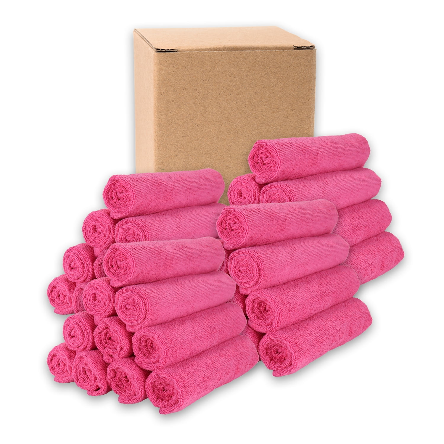 Arkwright Microfiber Gym Towels - Soft Quick Dry Hand Towel - 16 x 27 in. - (12 Pack) Pink