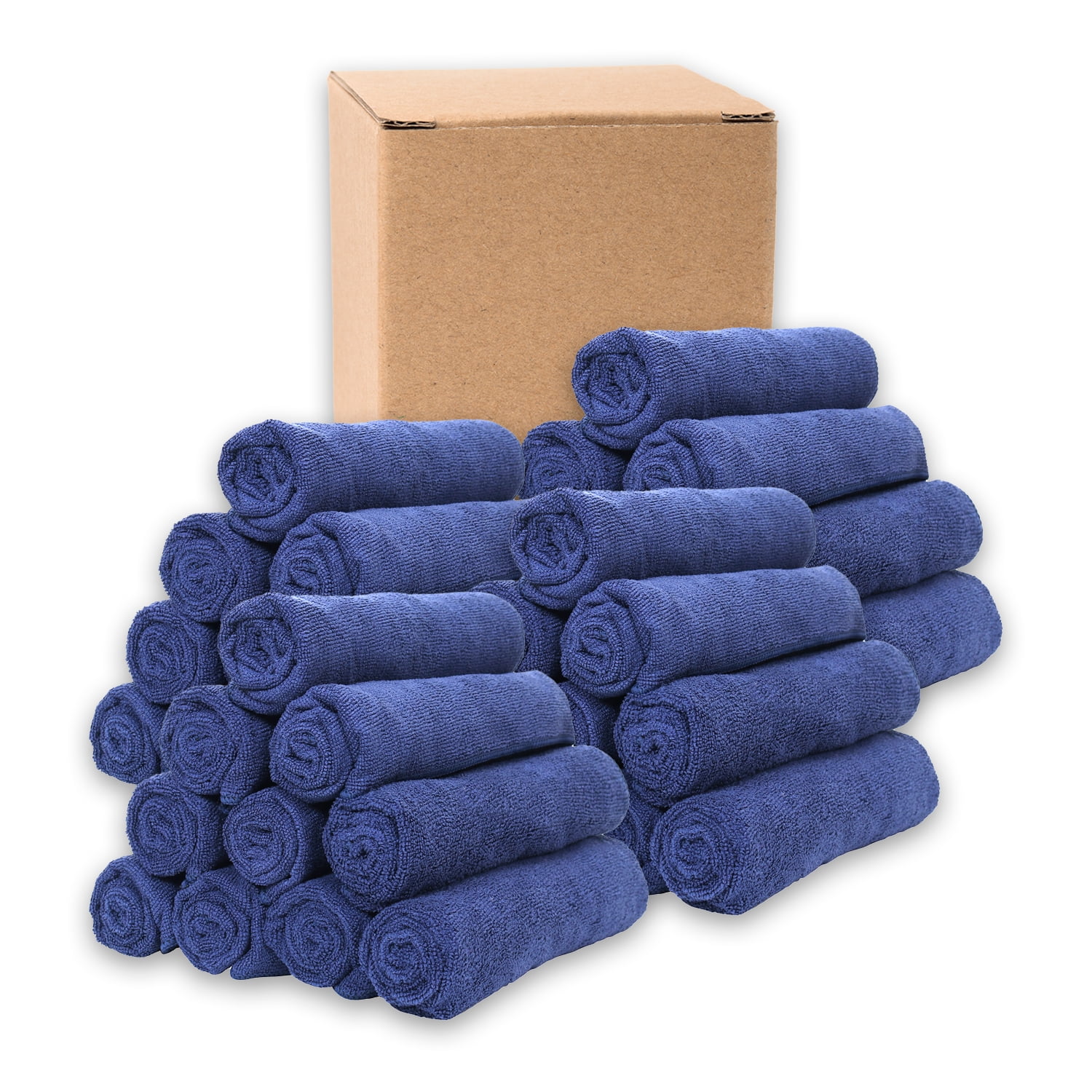 Arkwright Microfiber Gym Towels - Soft Quick Dry Hand Towel - 16 x 27 in. - (Bulk Case of 180) Navy Blue