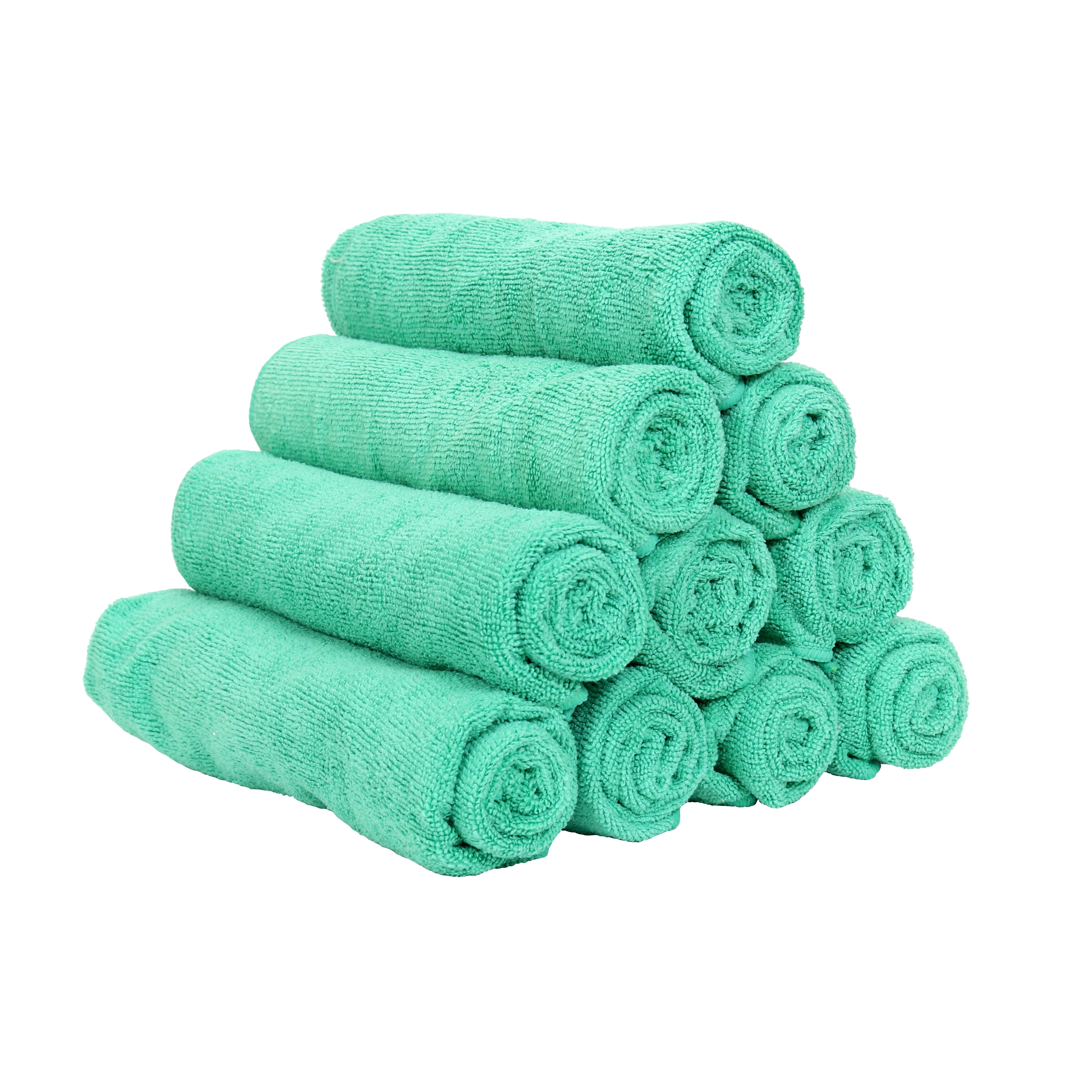 Arkwright Microfiber Hand Towels, 12 Pack, 15 x 24, Green