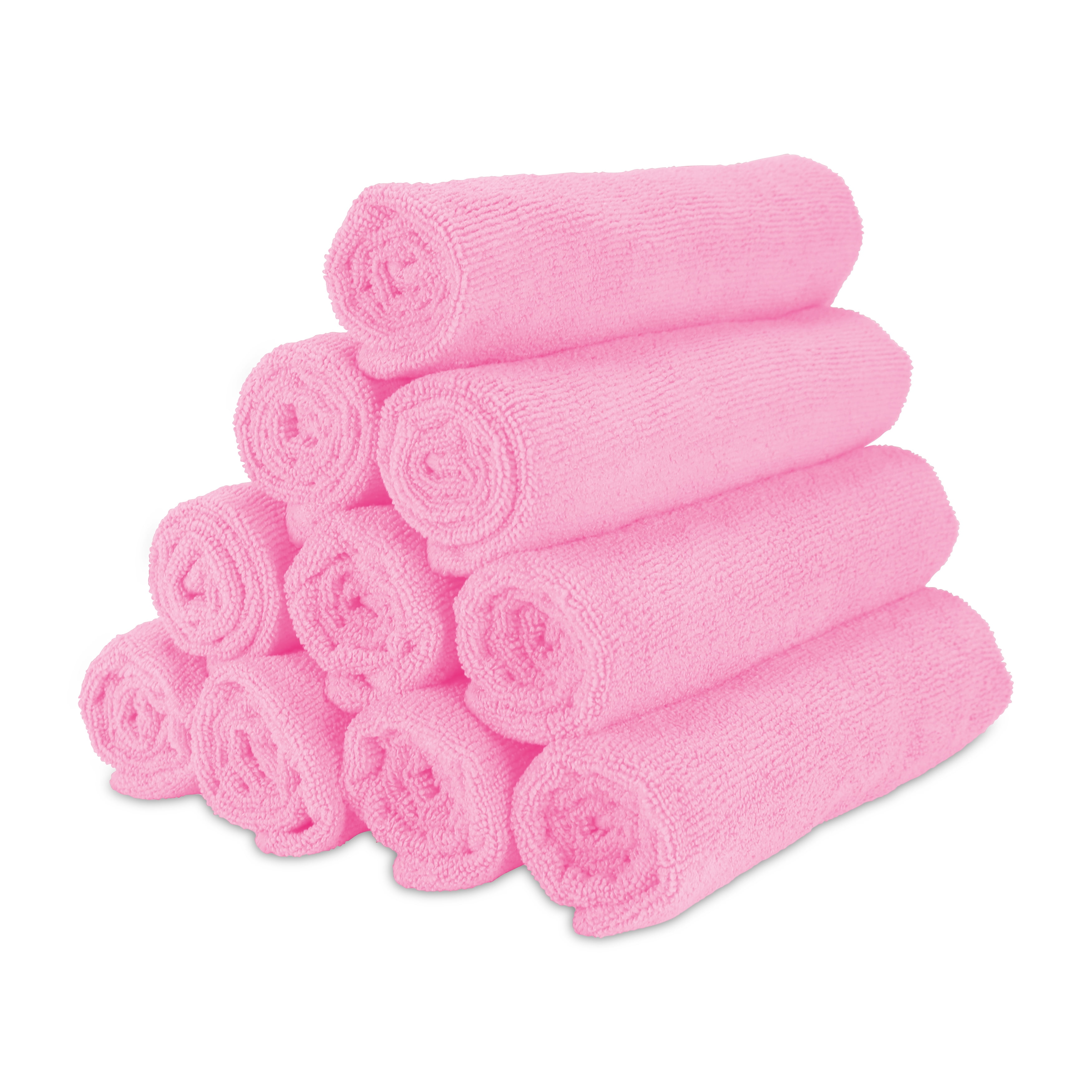 Arkwright Microfiber Hand Towels, 12 Pack, 15 x 24, Pink