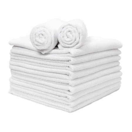 Arkwright Microfiber Hand Towels, 12 Pack, 15 x 24, White