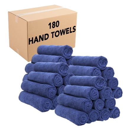 Arkwright Microfiber Hand Towels (Bulk Case of 180), 15x24, Navy