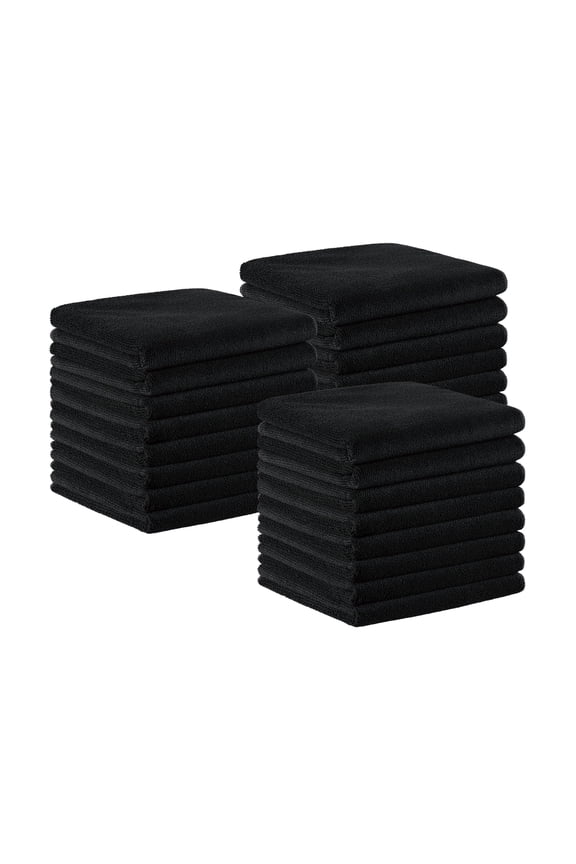 Arkwright Microfiber Salon Towels - Bleach Safe Resistant Towel - 16 x 27 in. - (24 Pack) Black