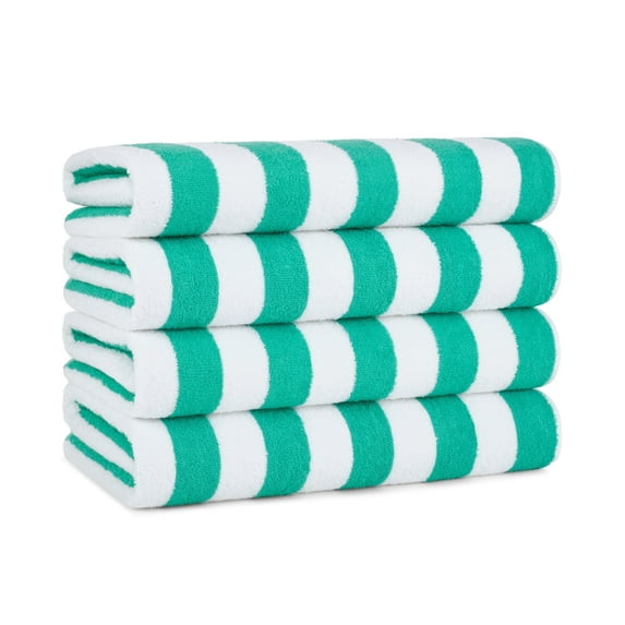 Arkwright Oversized California Beach Towels - Ringspun Cotton Pool Towel - 30 x 70 in. - (4 Pack) Green