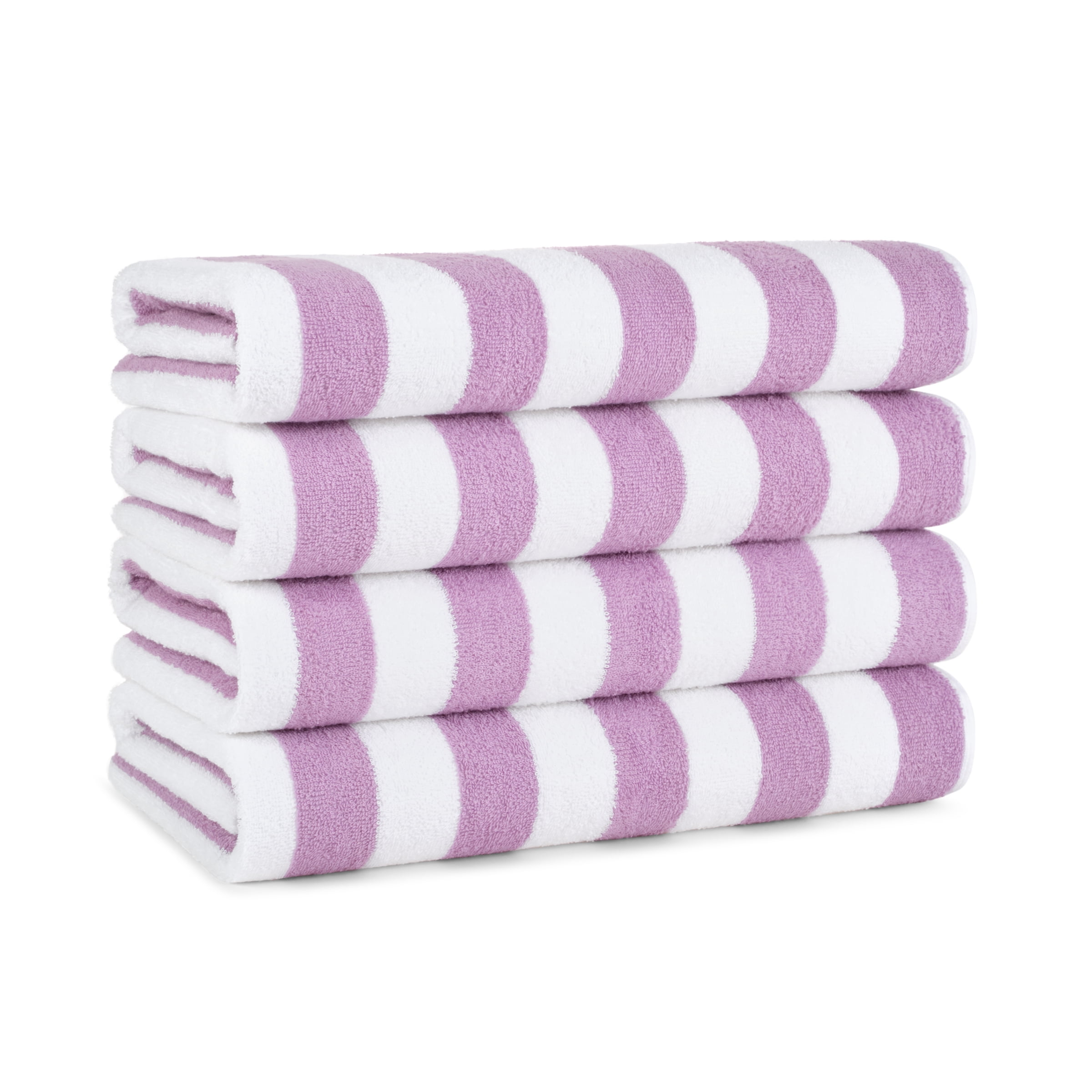 Purple striped bath sale towels
