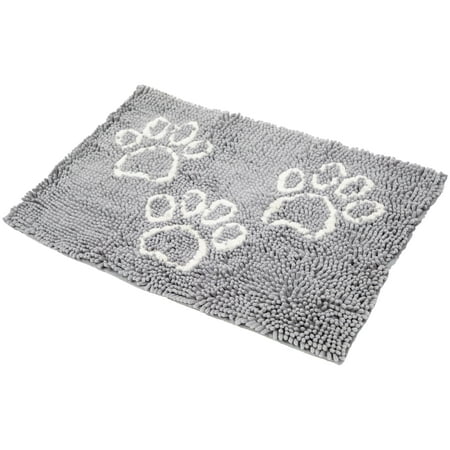 Arkwright Perro & Gato Chenille Pet Mat with Paw Print Design, Soft Microfiber Chenille, Gray (20x31 in.)