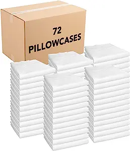 Arkwright Pillowcases - Soft Poly/Cotton Pillow Covers for Home - Standard Size - (Bulk Case of 72) White