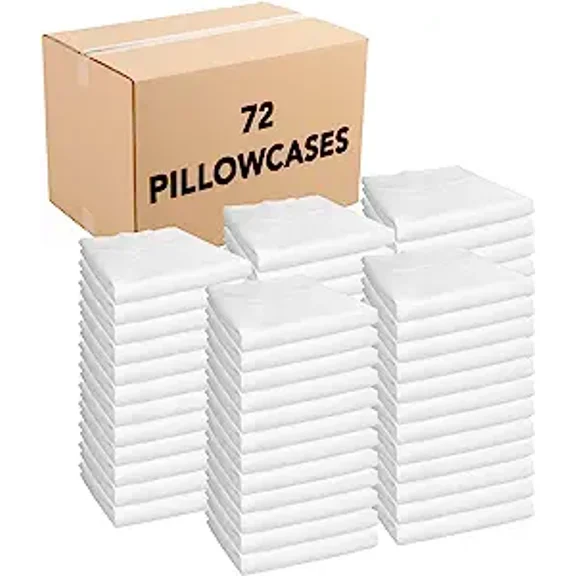 Arkwright Pillowcases - Soft Poly/Cotton Pillow Covers for Home - Standard Size - (Bulk Case of 72) White