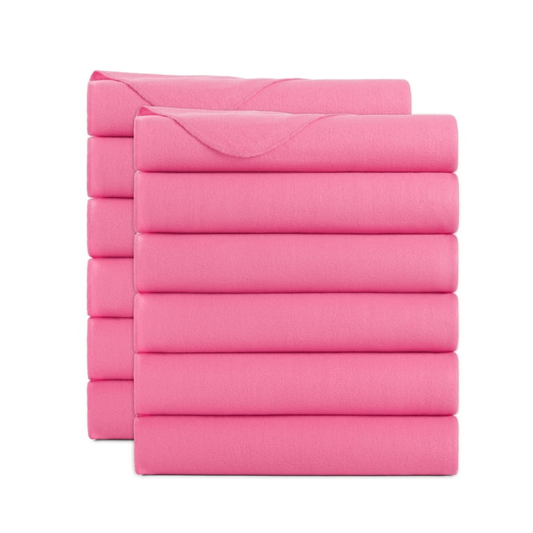 Arkwright Polar Fleece Throw Blankets Bulk Case of 12 Soft Lightweight 50x60in. Pink