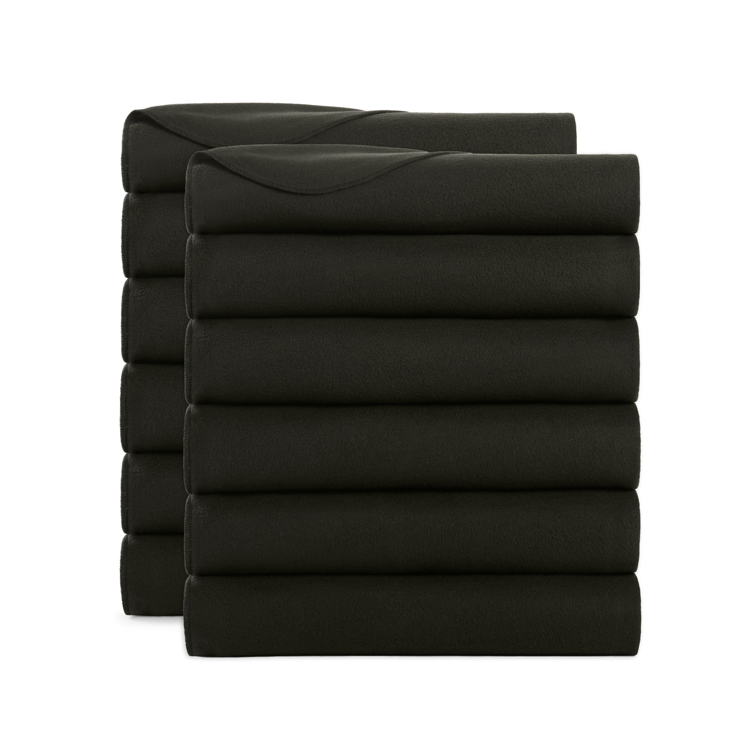 Arkwright Polar Fleece Throw Blankets (Bulk Case of 12), Soft, Lightweight, 50x60in., Black
