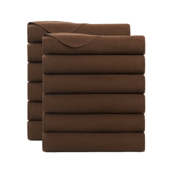 Arkwright Polar Fleece Throw Blankets (Bulk Case of 12), Soft, Lightweight, 50x60in., Brown