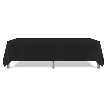Arkwright Polyester Tablecloths (Pack of 6), Reusable, 52 x 114 in., Black