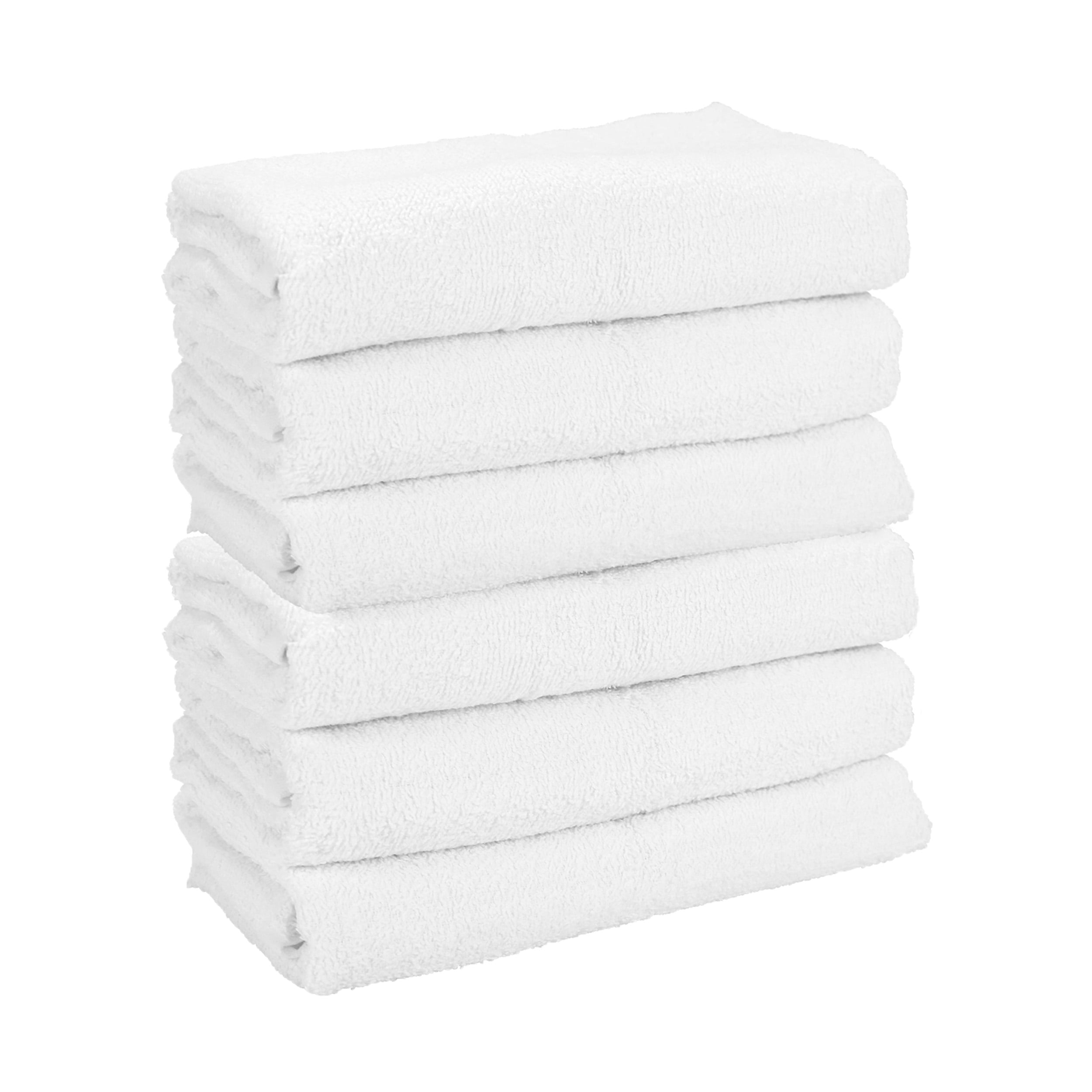 White Classic Wealuxe Small Bath Towels 22x44 In, 100% Cotton Lightweight  Thin White Bath Towels for Gym, Spa, Saloon, Soft Thing Towels Multipurpose