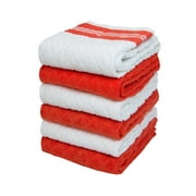 Arkwright Premier Kitchen Towels (Pack of 6, 15x25), Cotton, Diamond Pattern, Saffron & White