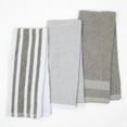 thumbnail image 1 of Arkwright Premium Weave Yarn Dyed Kitchen Towel Set (6 Pack), Cotton, 16x26, Grey and White, 1 of 5