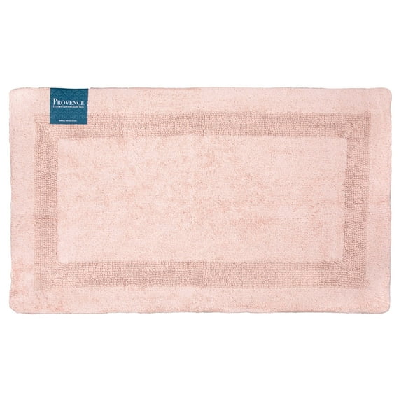 Arkwright Provence Bath Rug, 24 x 40 in., Premium Cotton, Pink, Non-Slip Backing