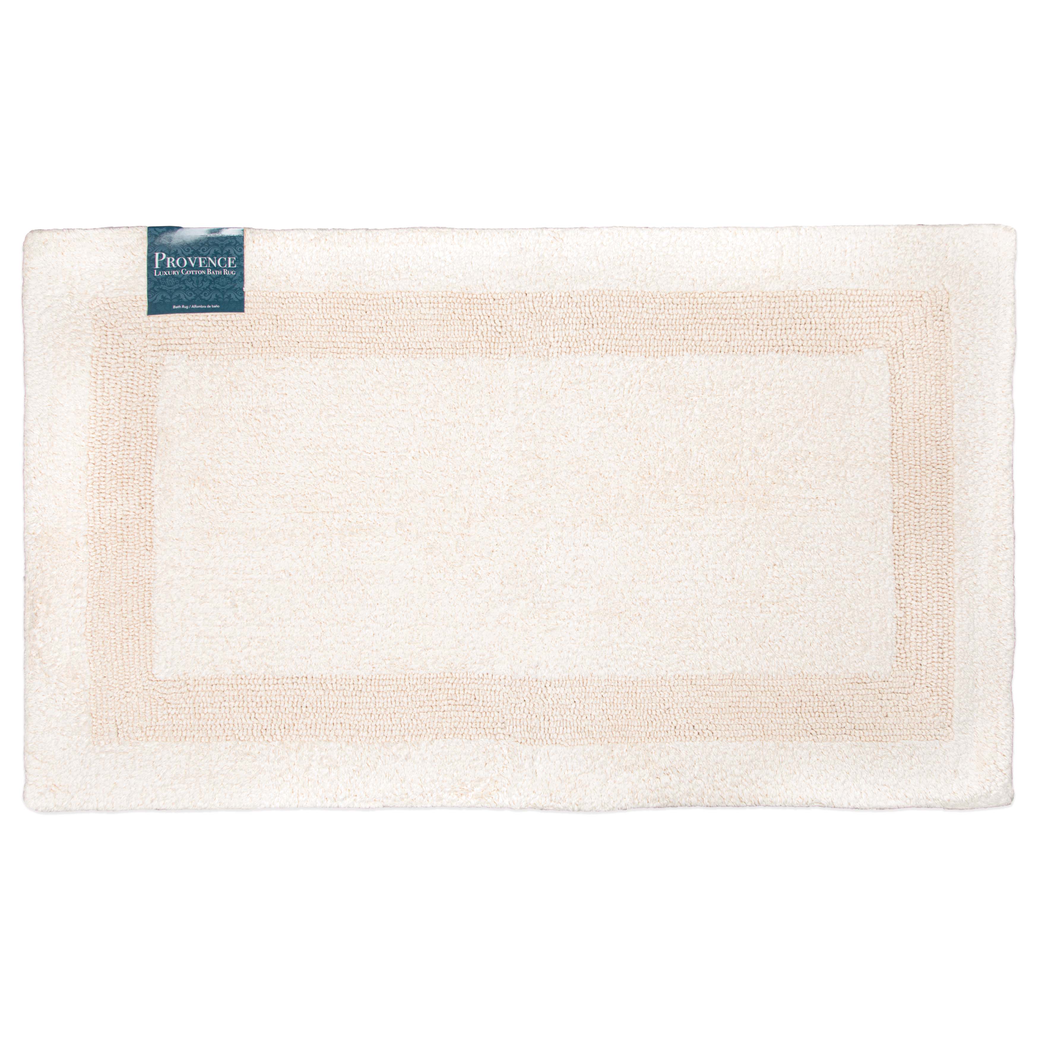Arkwright Provence Bathroom Rug, 20x32 in, Premium Cotton, Cream Color