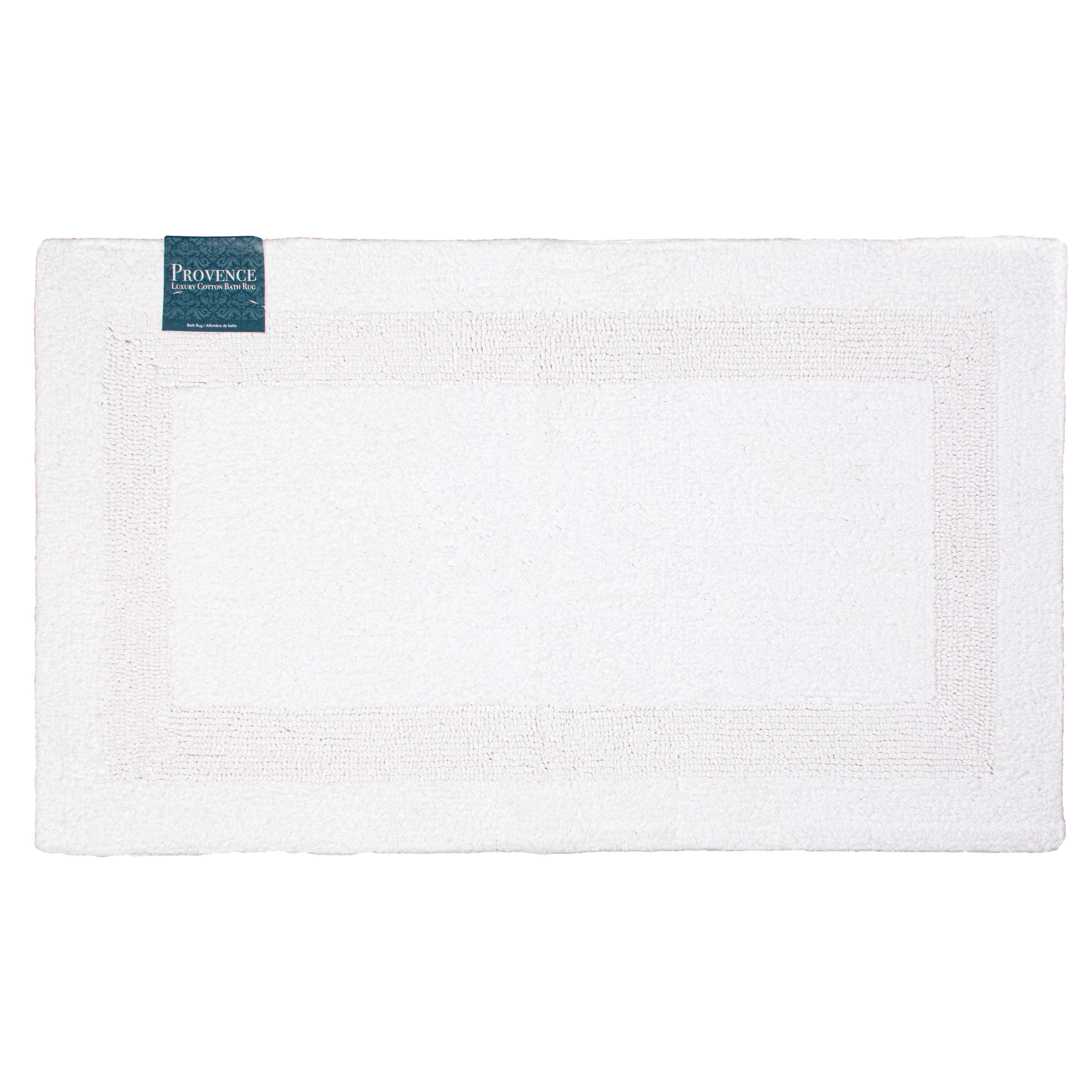 Arkwright Provence Bathroom Rug, 20x32 in, Premium Cotton, White