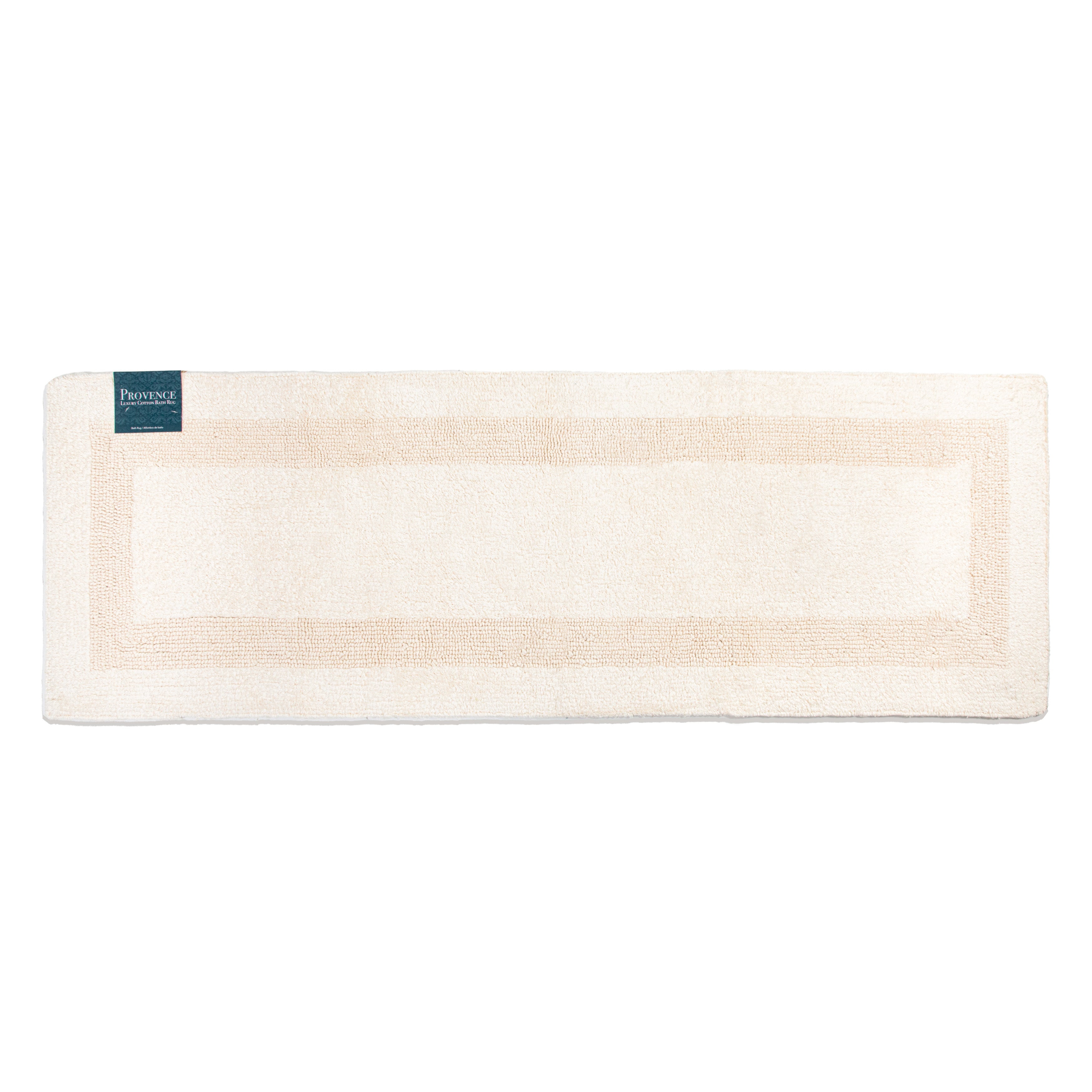 Arkwright Provence Bathroom Runner Rug, Premium Cotton, 20x60, Ivory ...