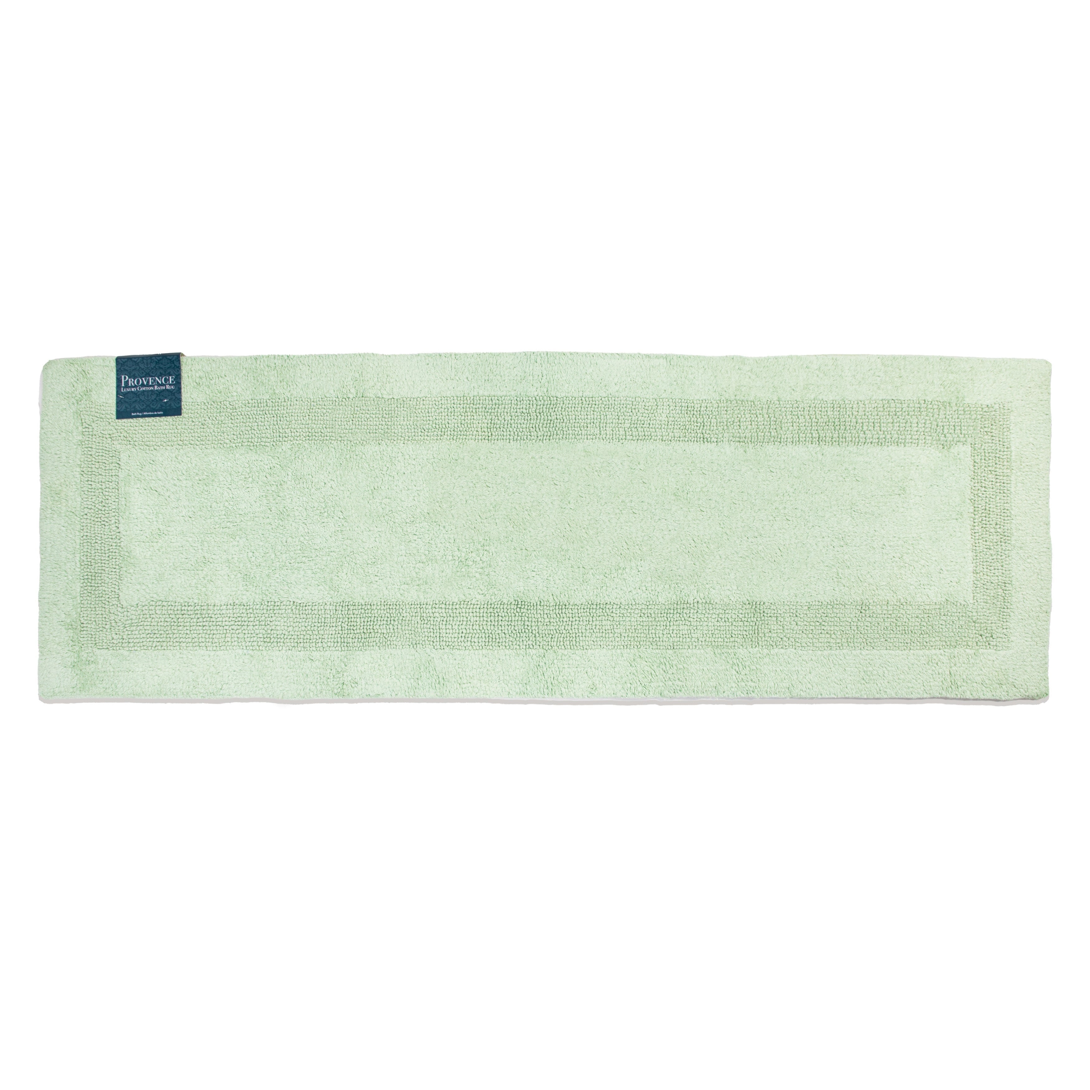 Arkwright Provence Long Bathroom Rug, 20x60 in., Premium Cotton, Light Green