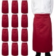 thumbnail image 1 of Arkwright Server Bistro Aprons (33x30, 12-Pack) with Two Patch Pockets, Poly/Cotton Adjustable Apron for Restaurants, Cafes, , Burgundy, 1 of 3