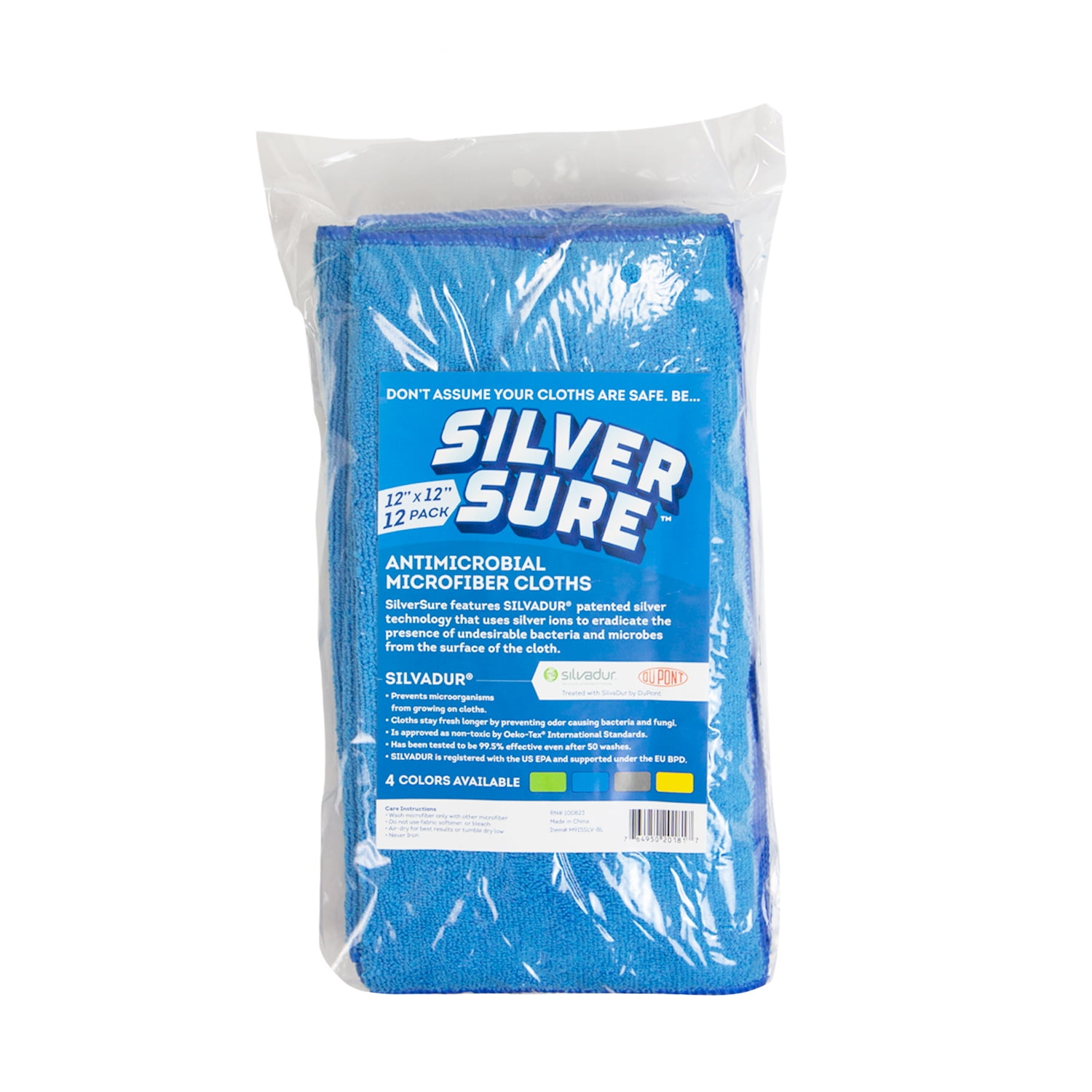 Arkwright SilverSure Antimicrobial Cleaning Cloths (Pack of 12), 12x12