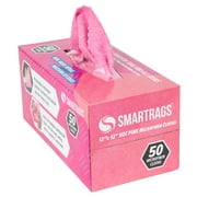 Arkwright Smart Rags Box of 50 Microfiber Cleaning Cloths, 12 x 12, Pink
