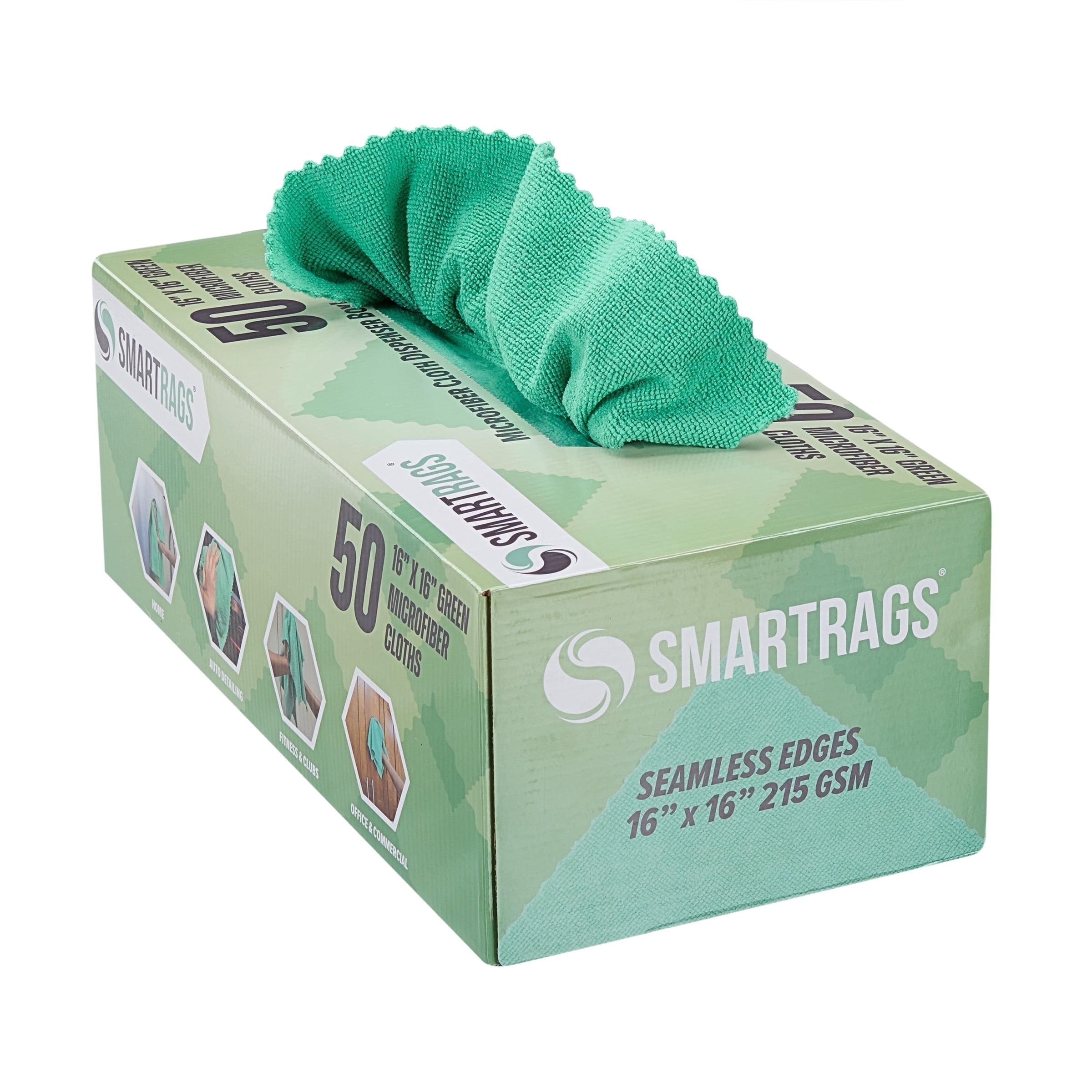SmartRags XL Microfiber 35 Gram 16x16 Green (50pk) - Walmart.com