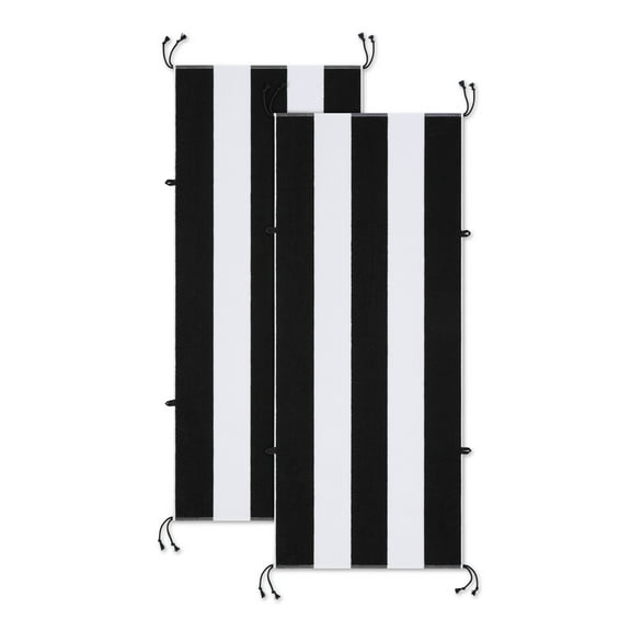Arkwright Tie & Dry Beach Towel (2 Pack), 30x70 in, Black