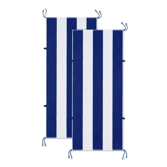 Arkwright Tie & Dry Beach Towel (2 Pack), 30x70 in, Dazzling Blue