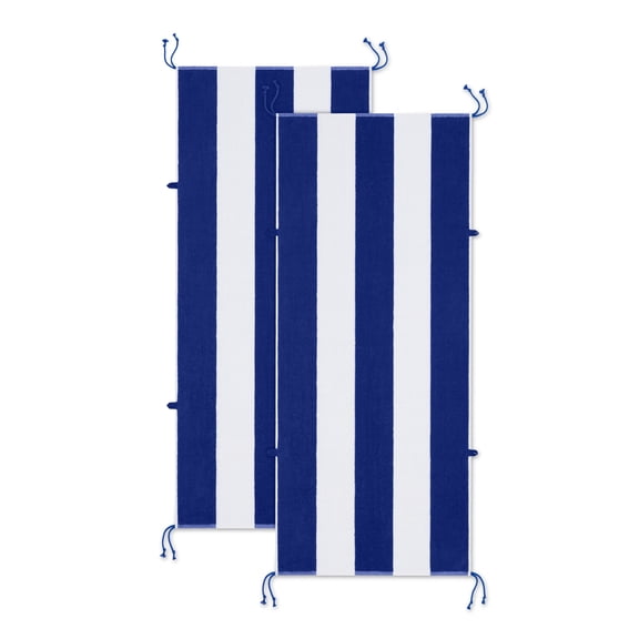 Arkwright Tie & Dry Beach Towel (2 Pack), 30x70 in, Dazzling Blue