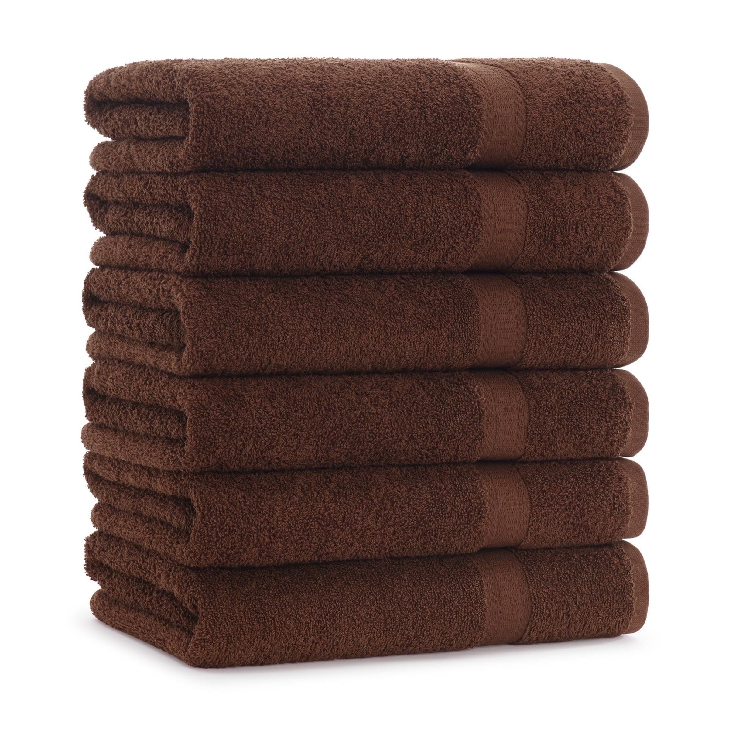 Brown Cotton Washcloth Set, 6 Pack