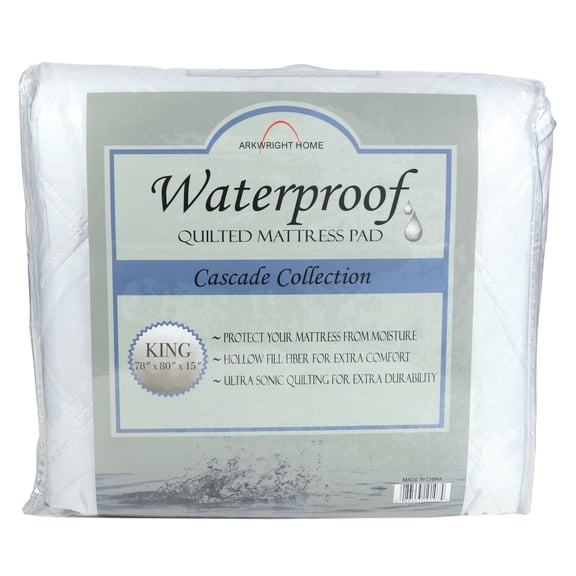 Arkwright Waterproof Mattress Pad (KING Size), Hypoallergenic, Quilted Microfiber Top Layer