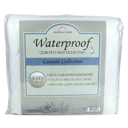 Arkwright Waterproof Mattress Pad (QUEEN Size), Hypoallergenic, Quilted Microfiber Top Layer