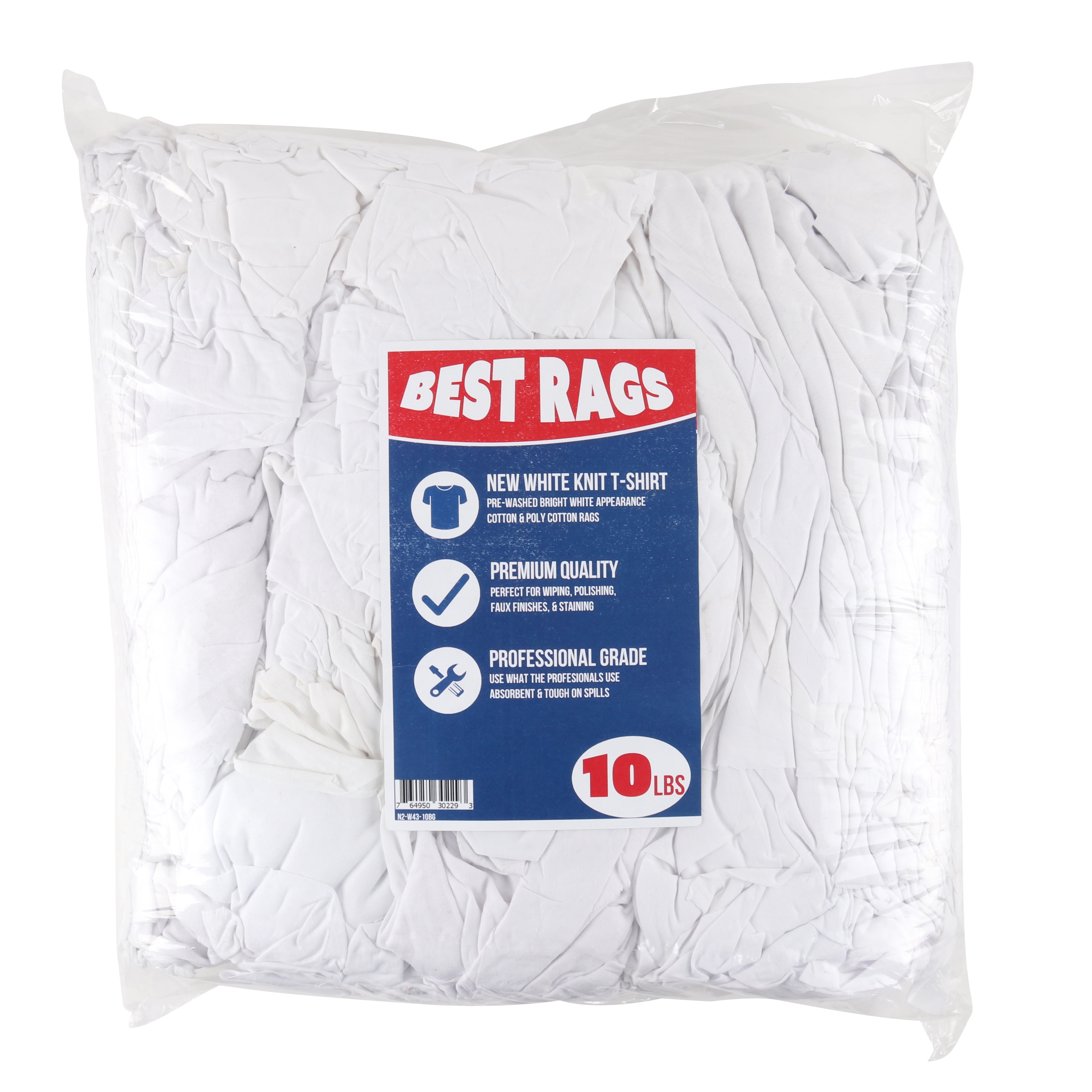 Arkwright White Knit Cotton Terry Cleaning Rags - 14x14 to 20x20 - 10 ...