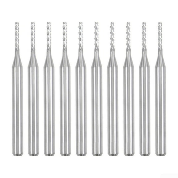 Arkzeo 10pcs 1.2mm Carbide End Mill Engraving Router Bits For PCB Machine 1/8" Shank