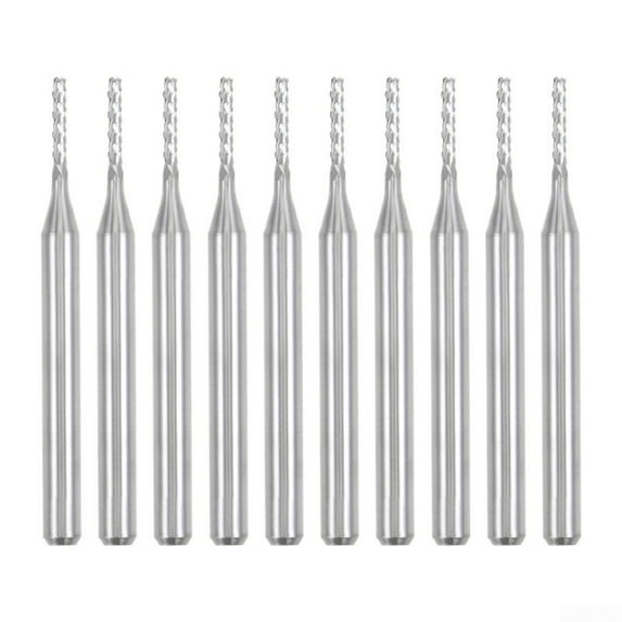 Arkzeo 10pcs 1.2mm Carbide End Mill Engraving Router Bits For PCB Machine 1/8" Shank