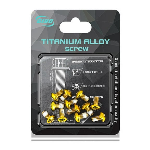 Arkzeo 12Pcs Bicycle Disc Brake-Rotor Torx Bolt T25 Torx M5X9mm Bike Stainless Steel Disc Brake-Rotor Fixing Screws Cycling Parts Gold