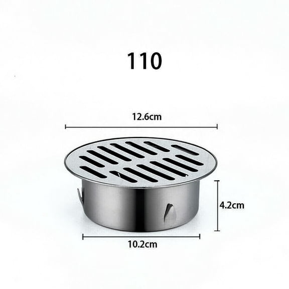 Arkzeo 1PC 304 Stainless Steel Thicken Drainage Roof Patio Round Flat Floor Drain Cover Kitchen Accessories For Outdoor Drain Pipe 110mm
