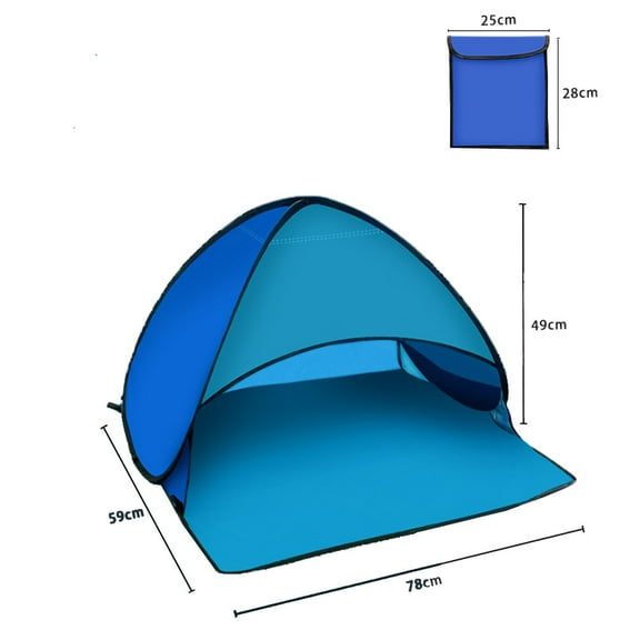 Arkzeo 1Pc Brand New Portable Sun Shelter Outdoor Mini Headrest Tent Windproof Sand Proof Canopy Headrest Pops Up Beach Sun Shade Tents Blue