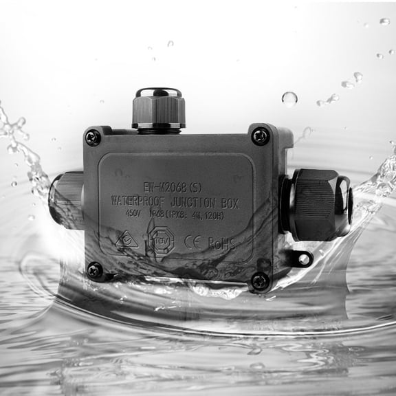 Arkzeo 1pc Wire Size 5-9mm Waterproof Junction Box Case for Outdoor Electrical Cable