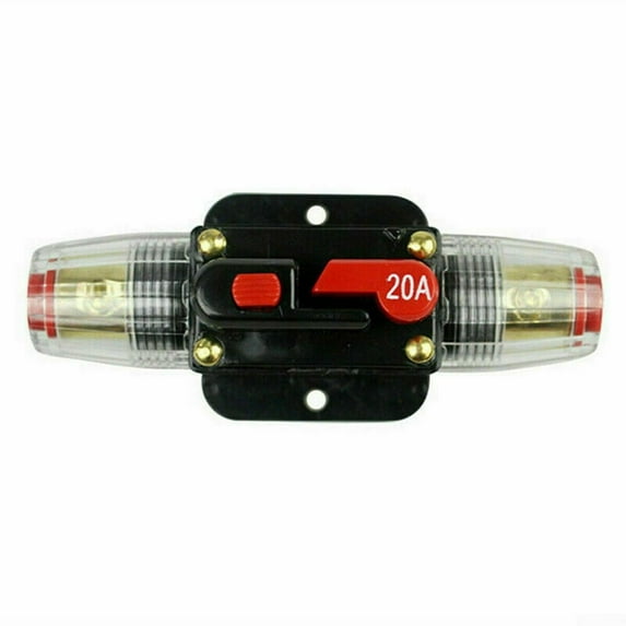 Arkzeo 20-150AMP Trip 12V DC Car Audio Solar Energy Inline Circuit Breaker Fuse Holder 20A