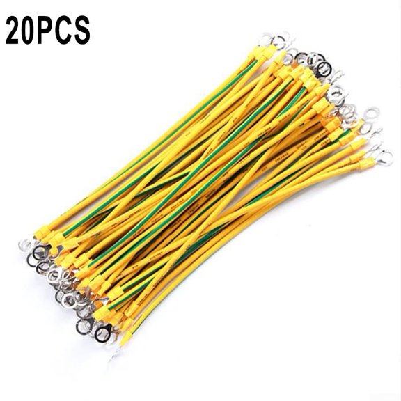 Arkzeo 20PCS BVR Solar PV Ground Wire with Terminals 10/12/14 AWG Solar Ground Wire 14AWG-20CM