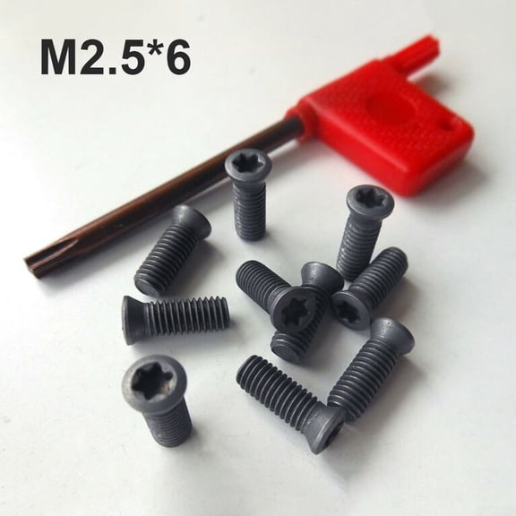 Arkzeo 20pcs Insert Torx Screw For Carbide Inserts Lathe Tool & Screwdriver M2 to M5 M2.5*6