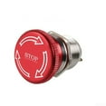 thumbnail image 1 of Arkzeo 22mm Metal Stainless steel latching Mushroom metal push stop button, 1 of 8