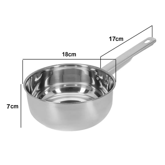 Arkzeo 304 Stainless Steel Milk Pot Frying Pan Oil Splashing Pot Melting Pot Butter Warmer Small Saucepan For Boiling Sauce Pan 18cm